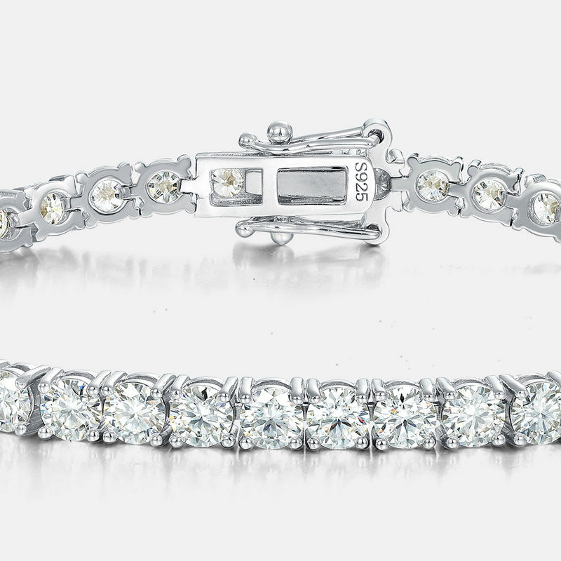 S925 Sterling Silver Moissanite Tennis 4 × 4 mm Bracelet