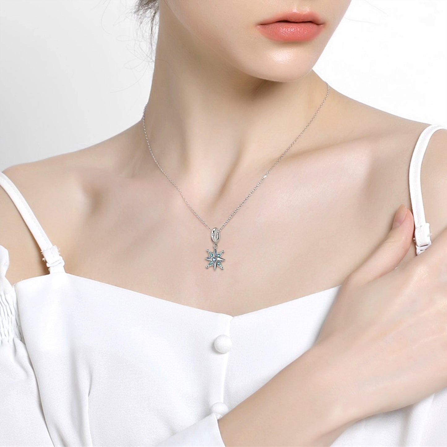 Planderful Everyday Genie – Original Design Shining Octagram S925 Sterling Silver Bracelet Necklace Pendant European and American Fashion Jewelry