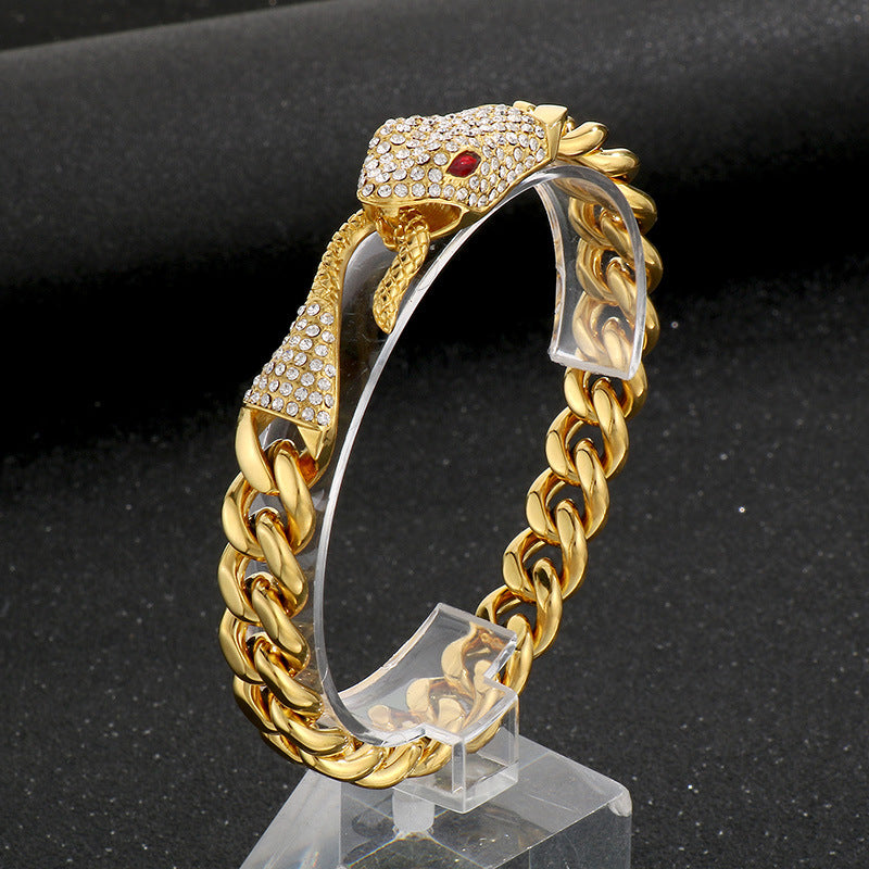 Men's Matte Cuban Chain Bracelet – Double-Sided Pavé Zircon