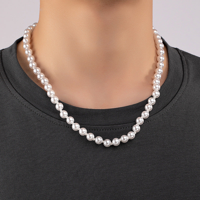 Imitation Pearl Men's Clavicle Chain - Vienna Verve Collection
