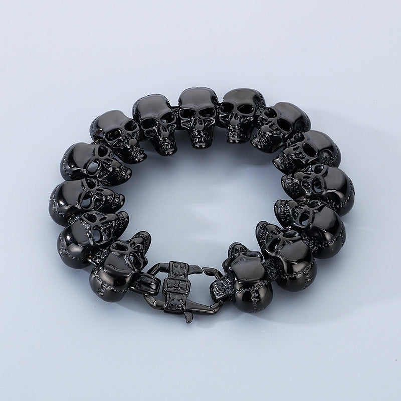 Planderful Skull Stainless Steel Bracelet Men Vacuum Plated