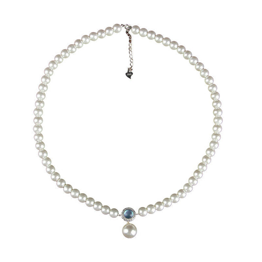 Fortune's Favor Sterling Silver Aquamarine and Pearl Necklace