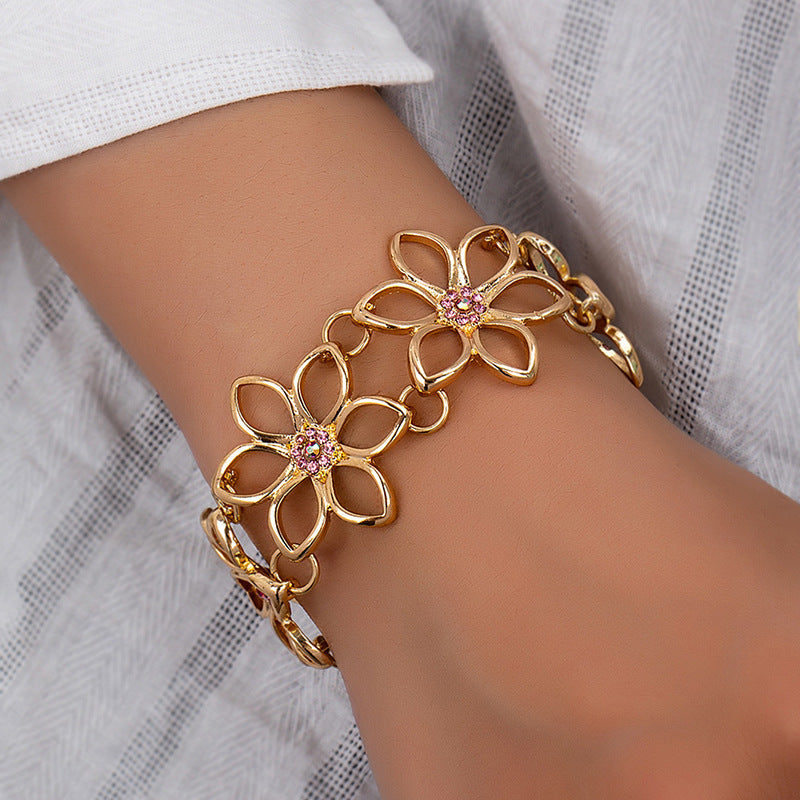 Planderful Vienna Verve Retro Metal Flower Bracelet for Women