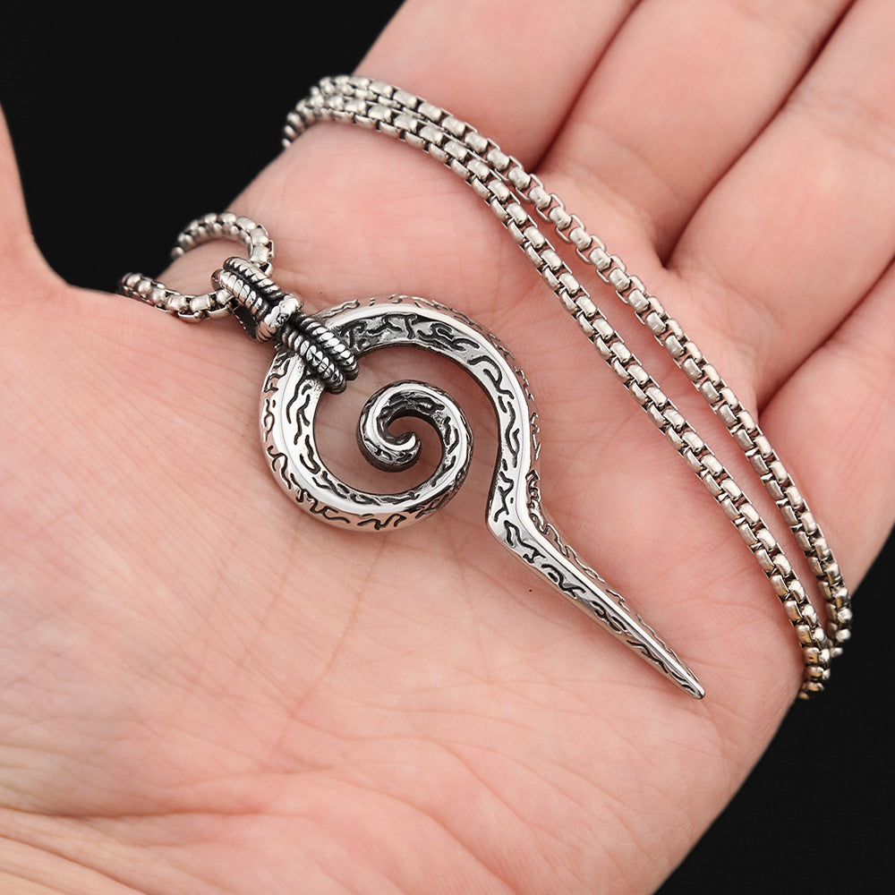 Stylish Titanium Steel Snake Scepter Necklace for Men
