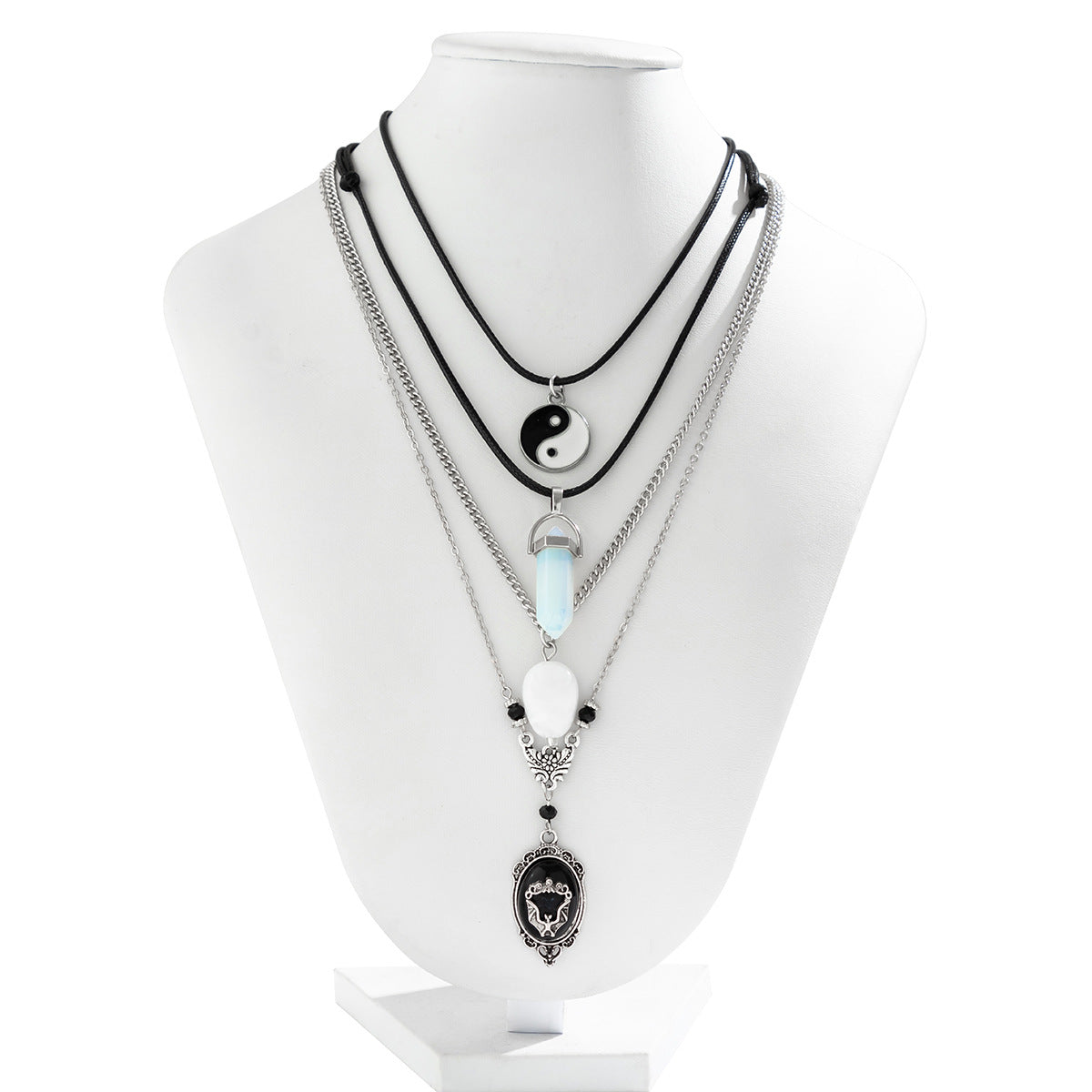 Gothic Bat Wings Crystal Pendant Necklace for Women from Europe and America