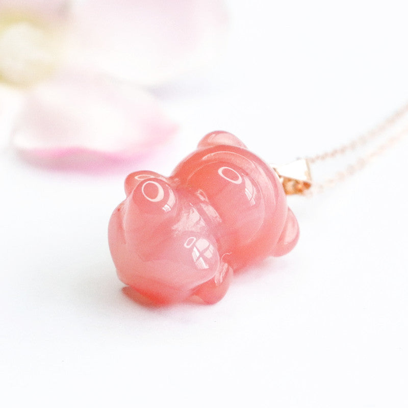 Yanyuan Agate Teddy Bear 925 Silver Pendant — No Chain