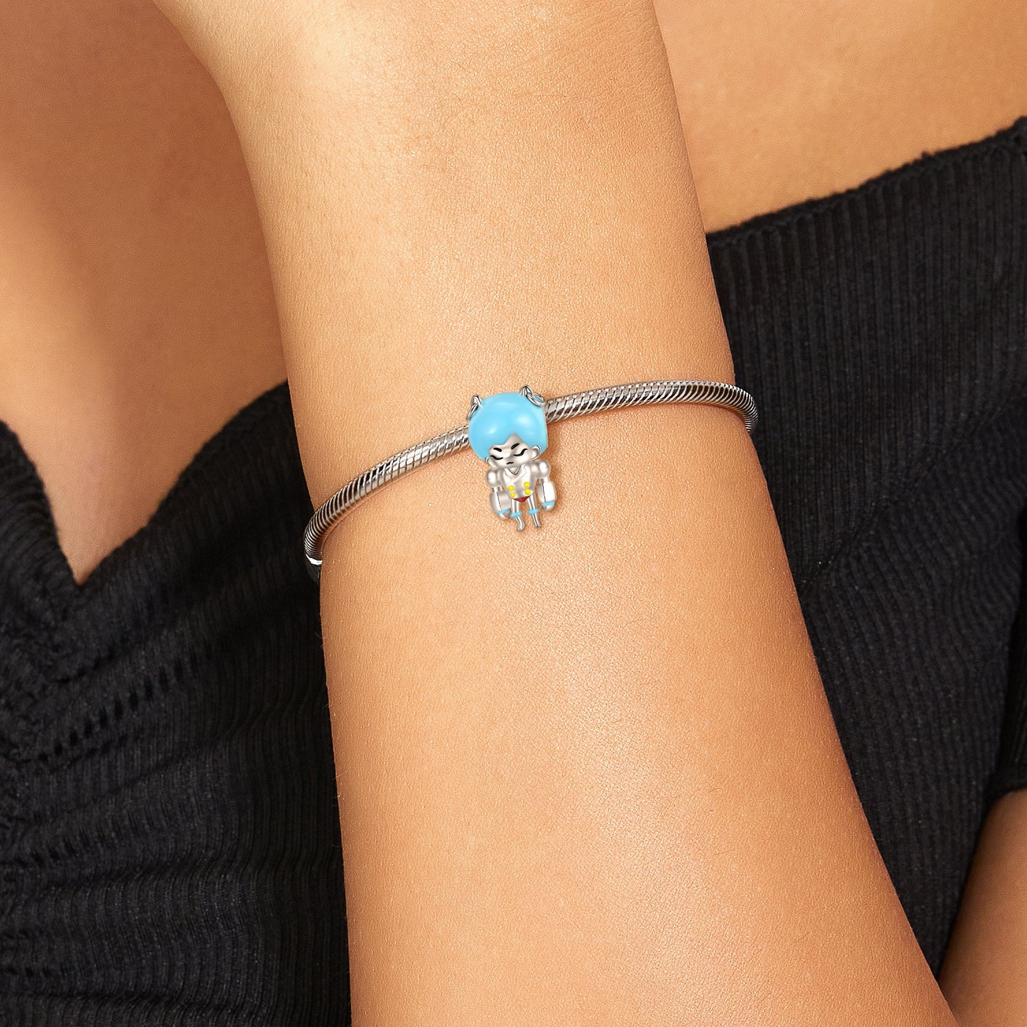 Cartoon Robot Silver Pendant