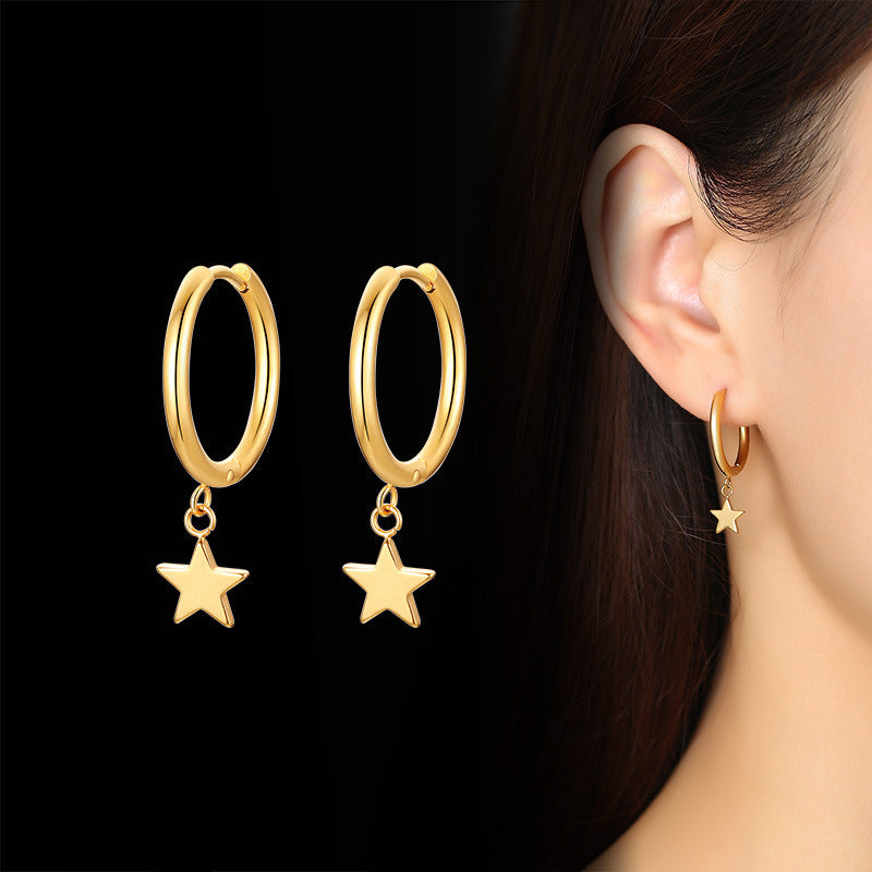 Korean Stainless Steel Star Earrings Wholesale Fashion Jewelry
