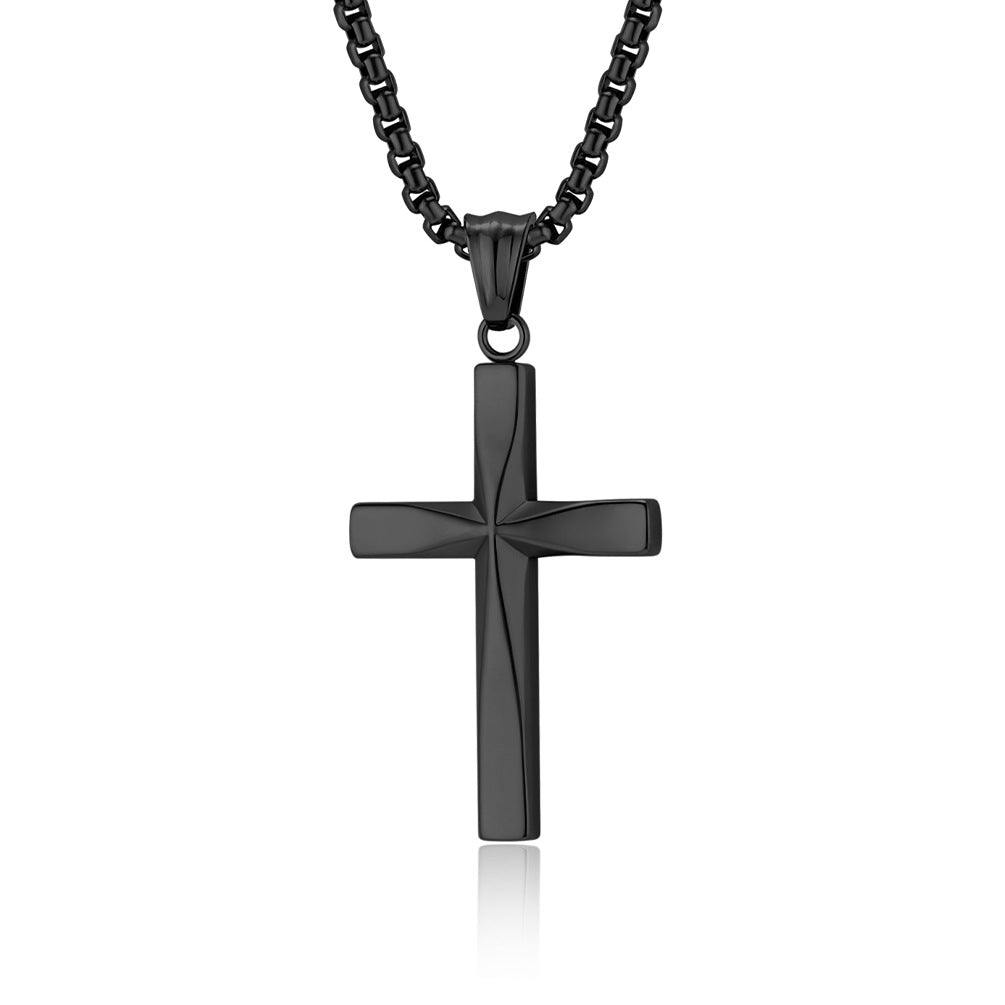 Genderless Simplicity Titanium Steel Cross Necklace for All