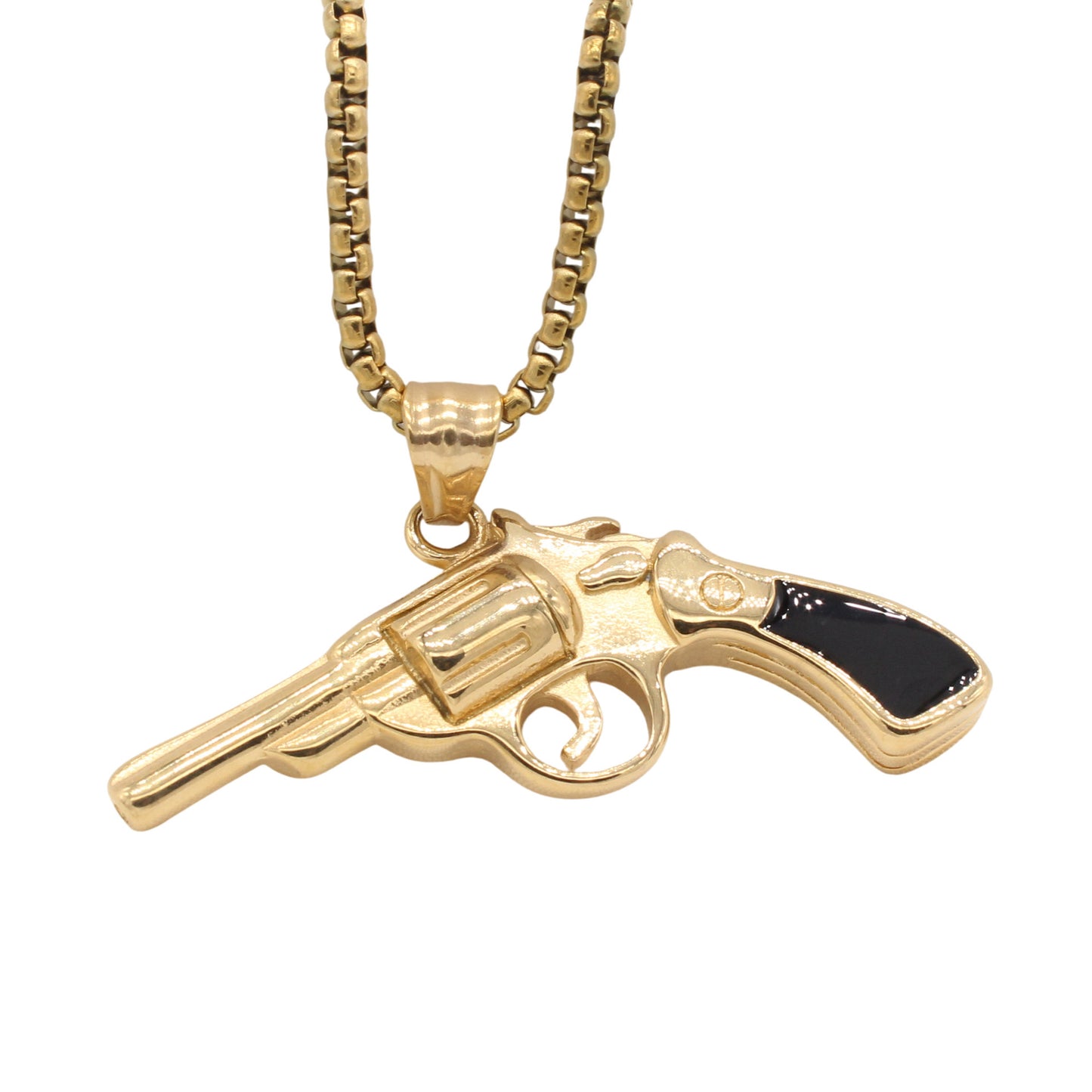 Planderful Everyday Genie – European and American Personalized Pistol Men's Titanium Steel Pendant Necklace