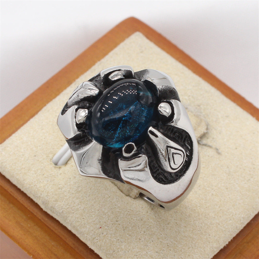 Planderful Everyday Genie – Personalized Retro Warcraft Claws Men's Titanium Steel Ring