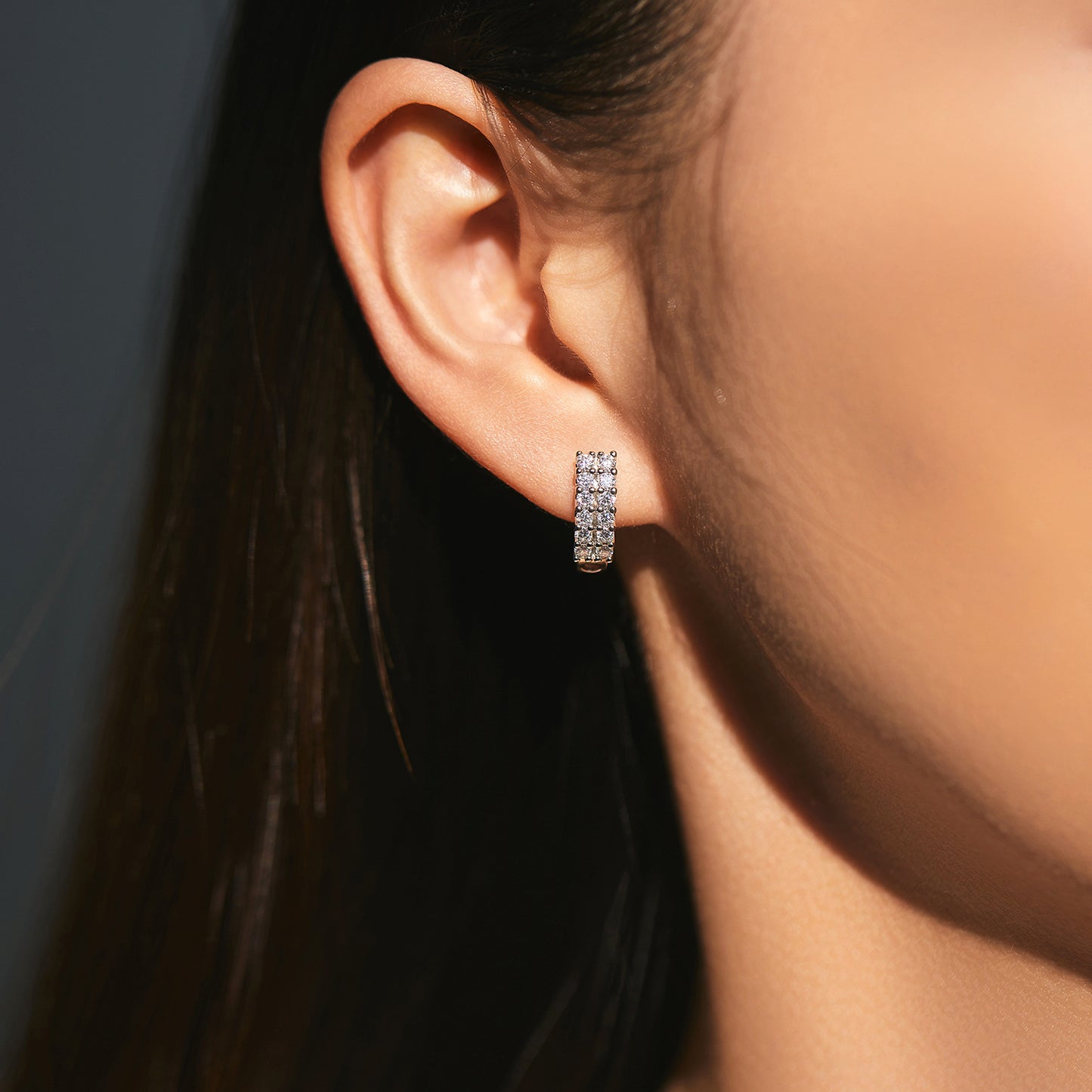 Planderful Everyday Genie Earrings – Exquisite Double-Row Zircon Design