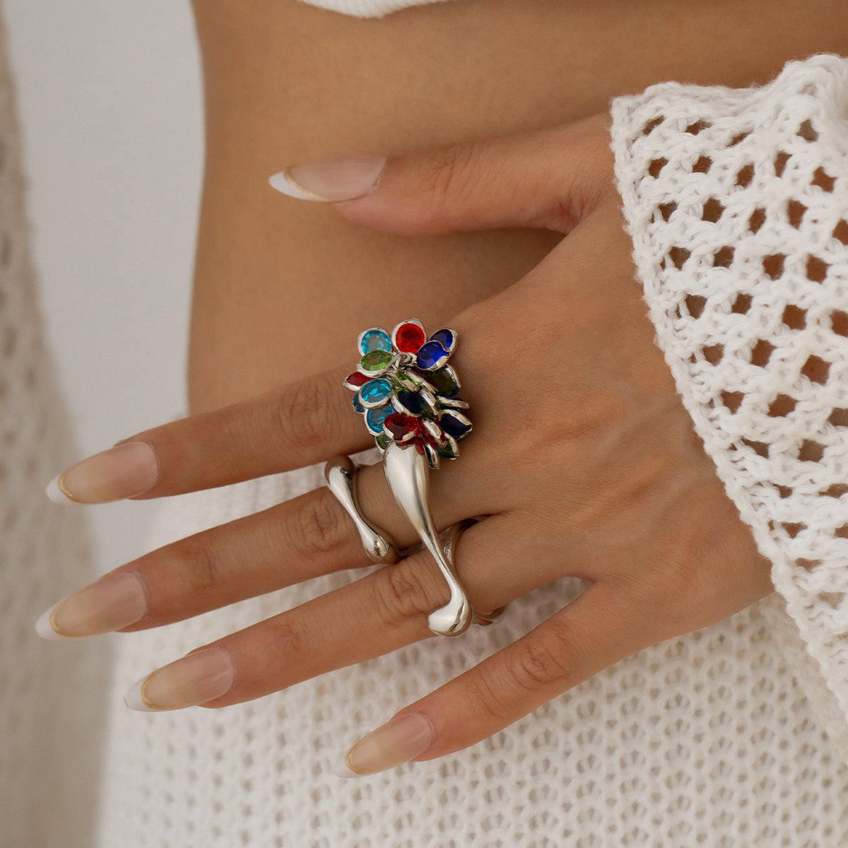 Planderful Vienna Verve Ring Set – Unique Irregular Crystal Design