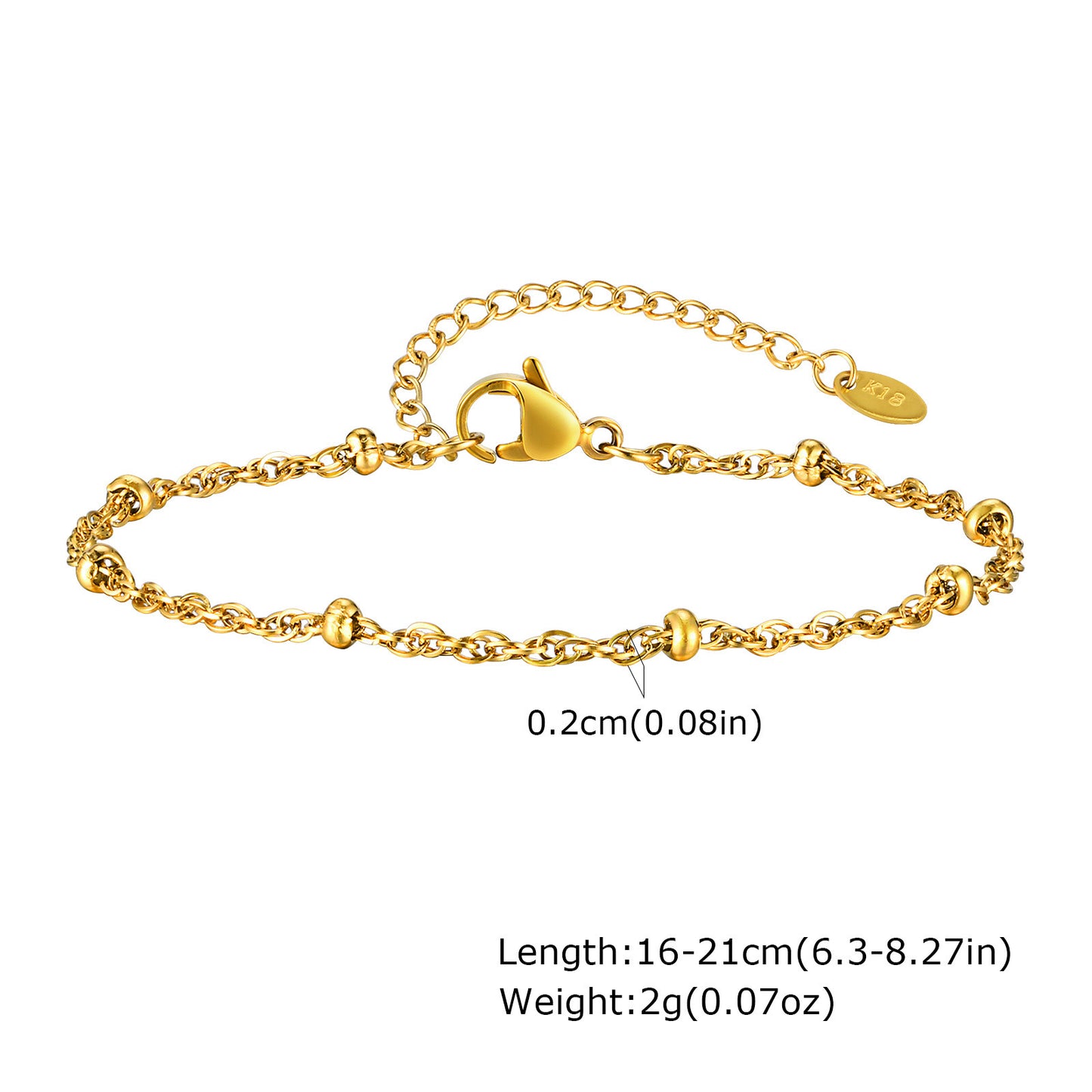 Stainless Steel Water Wave Bead Chain Necklace Bracelet Titanium Steel Collarbone Chain