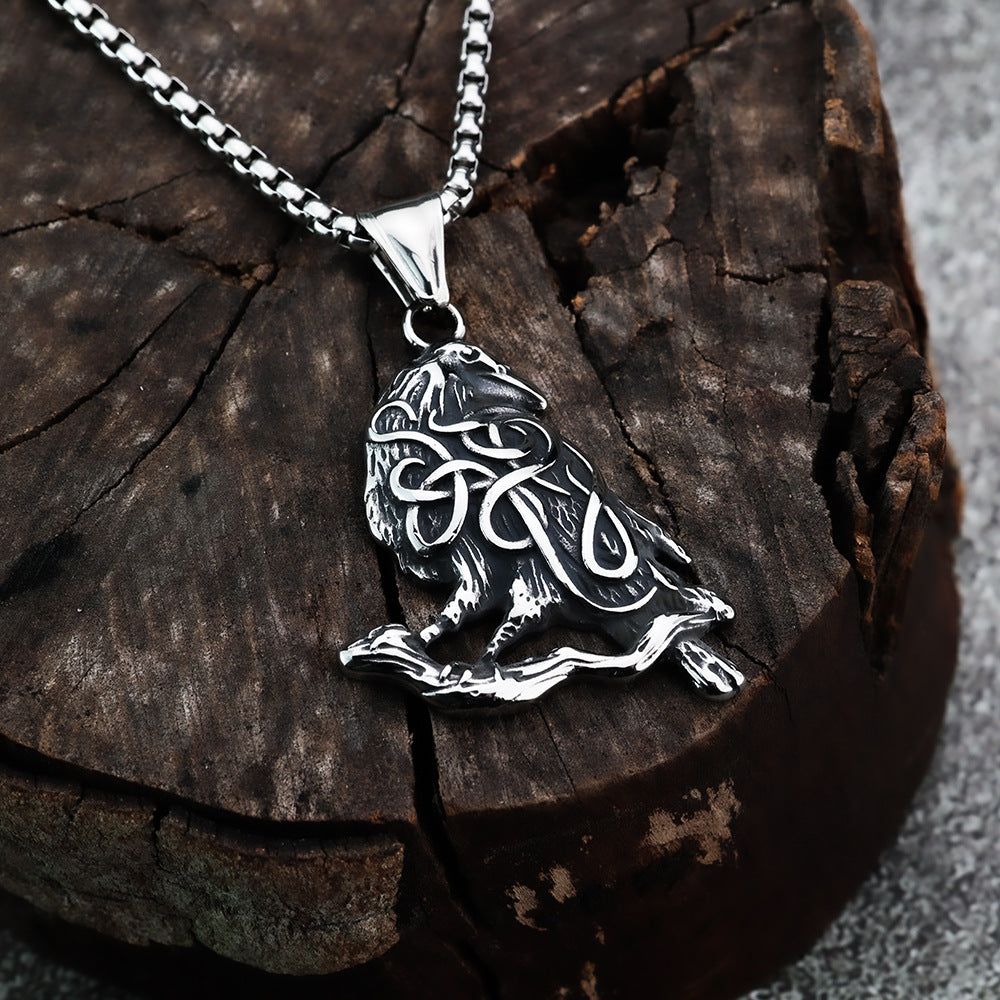 Nordic Viking Celtic Raven Pendant Stainless Steel Jewelry Wholesale for Men