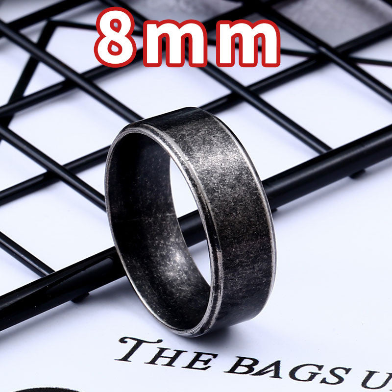Minimalist Retro Titanium Steel Unisex Ring - Trendy Scandinavian Design for Everyday Wear