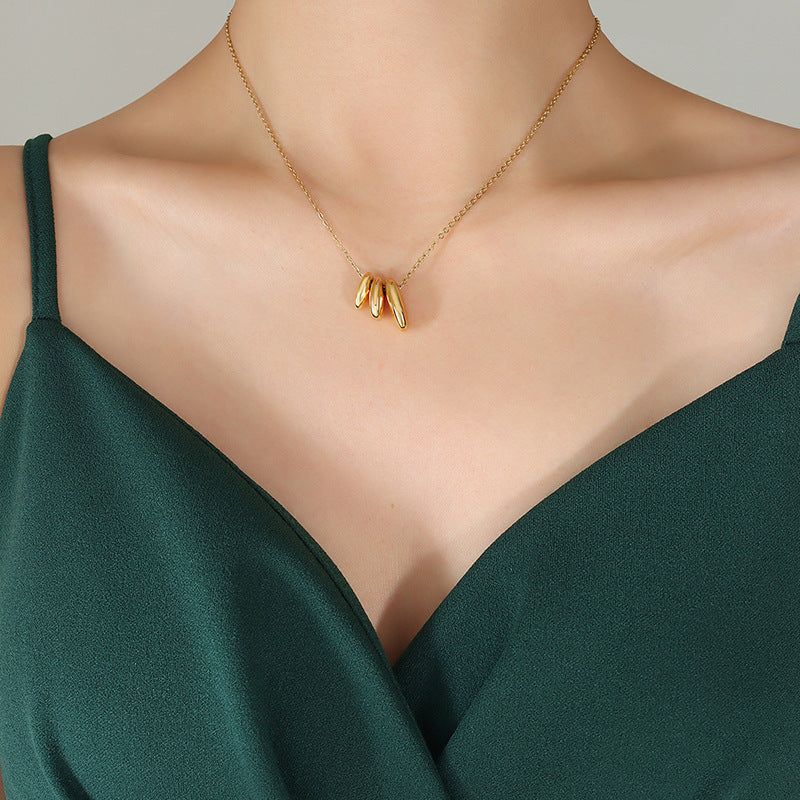 Golden Bean Pendant Necklace - Chic and Elegant Everyday Statement Piece