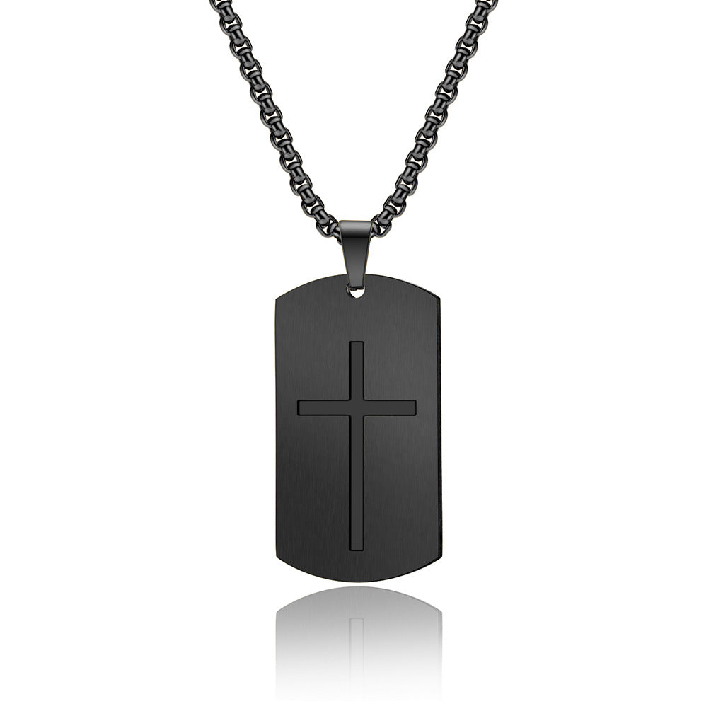 Elegant Stainless Steel Crusader Necklace for Discerning Men