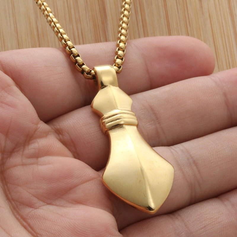 Titanium Steel Punk Tag Pendant Necklace - Retro Trendy Design for Men