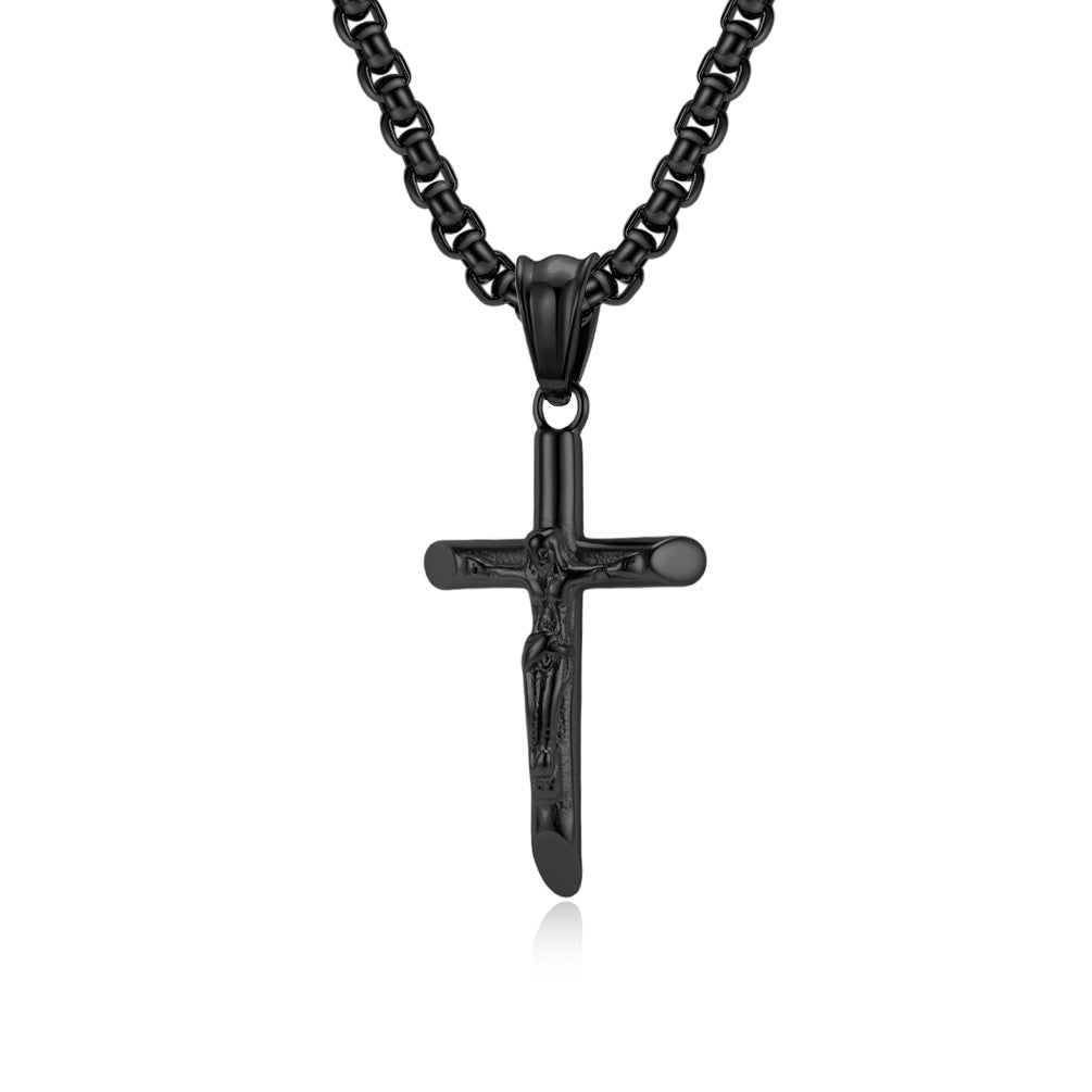Planderful Titanium Steel Cross Necklace For Men Personalized Hip Hop Pendant Everyday Genie