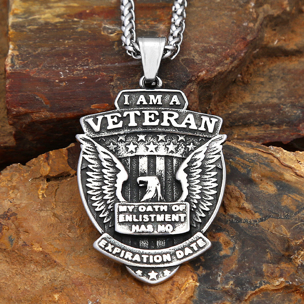 Vintage Eagle Stainless Steel Men's Pendant Necklace