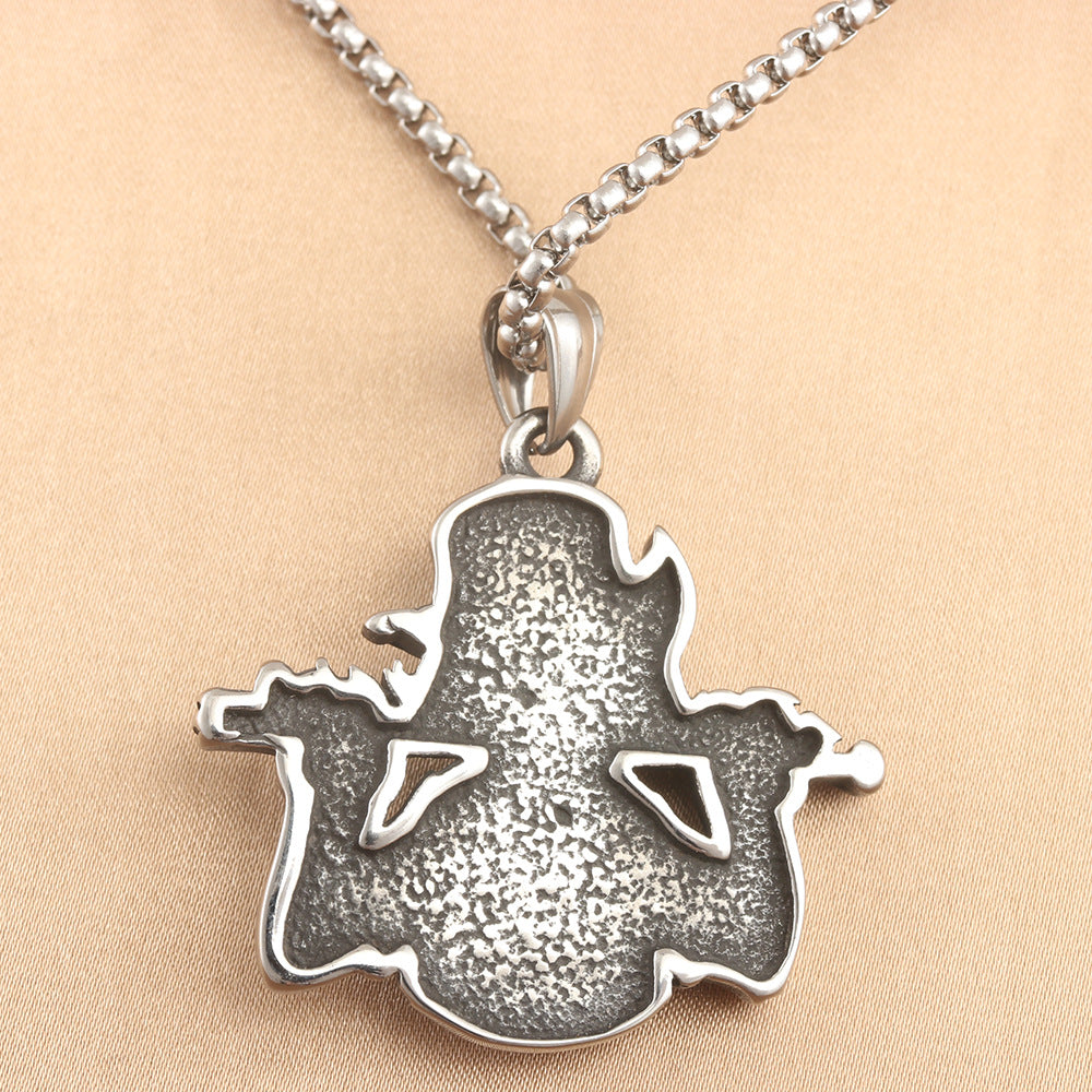 European and American Stainless Steel Baseball Cat Pendant