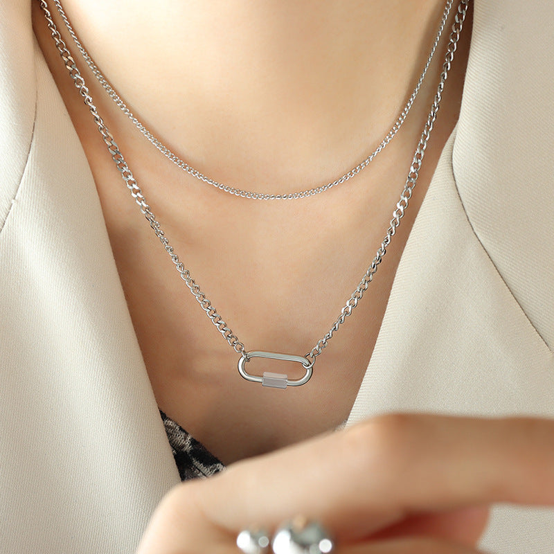 Planderful Jewelry Geometric Buckle Necklace