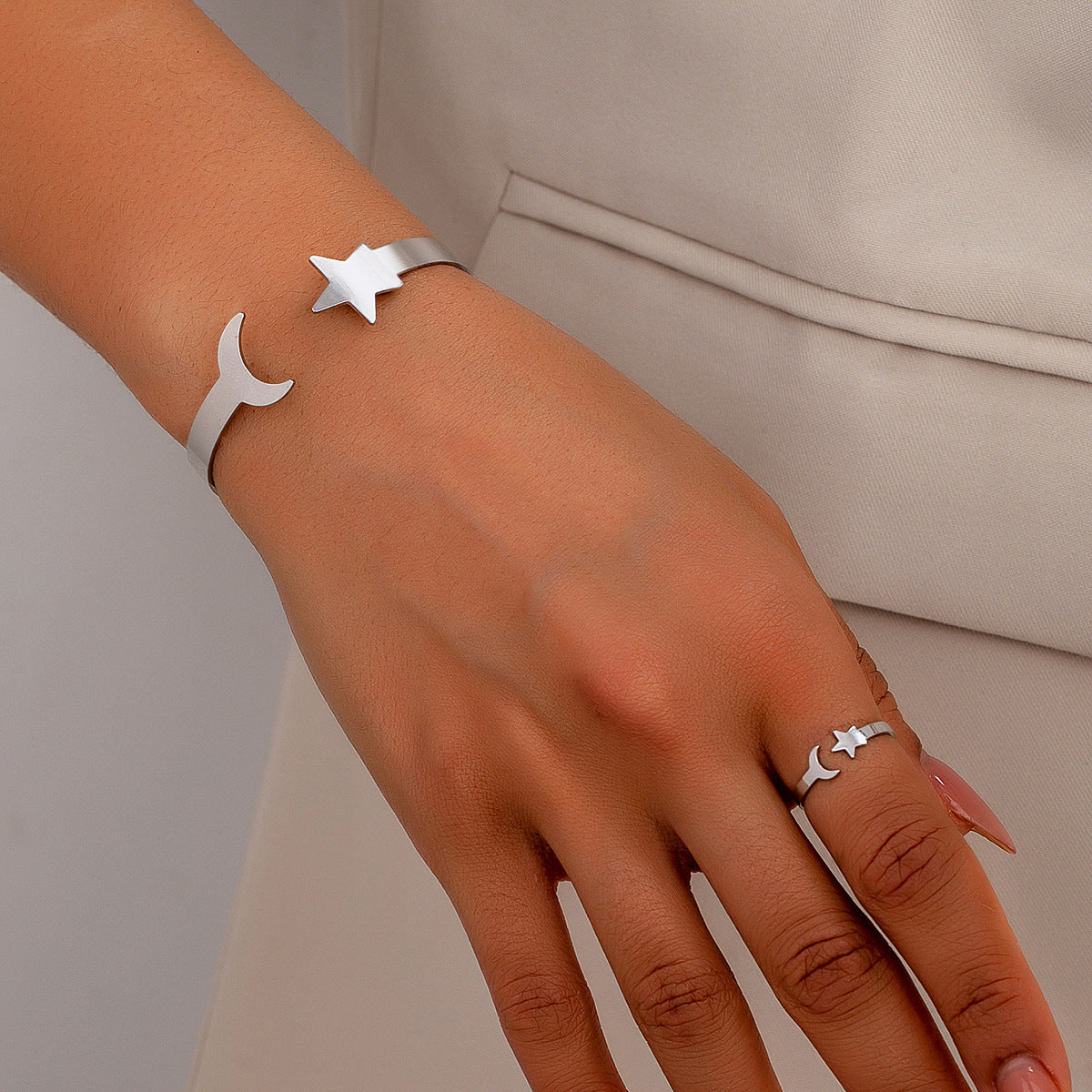 Star and Moon Jewelry Set for Daily Commuting by Planderful