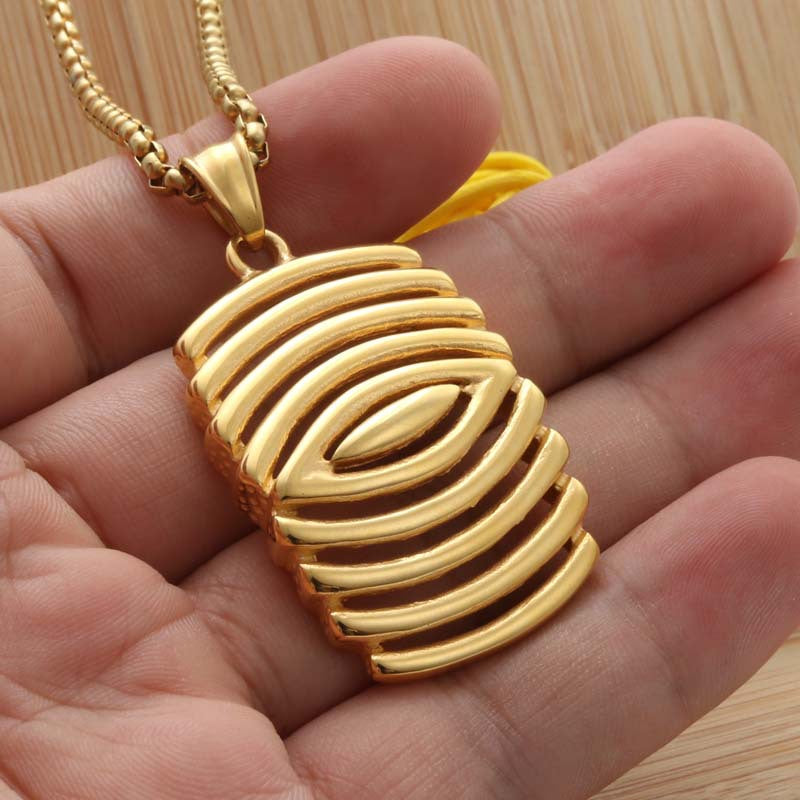 Titanium Steel Punk Hollow Pendant Necklace for Men - Retro Trendy Design
