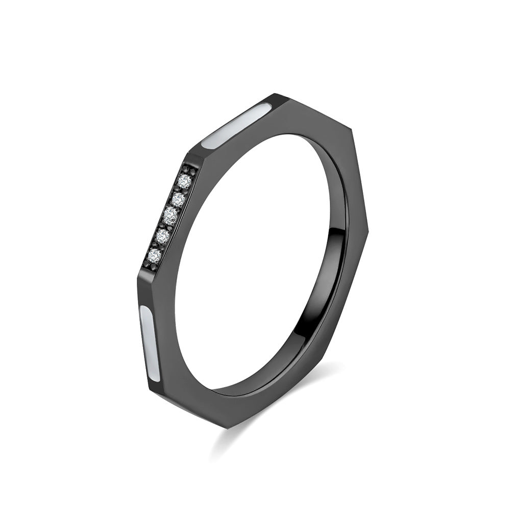 Planderful Zircon Inlaid Steel Ring For Women Everyday Genie Collection Romantic Light Luxury Hand Jewelry