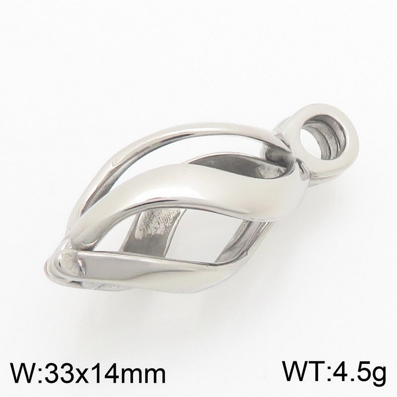 Niche Commemorative Pendant Trendy Hollow Willow Leaf Can Be Opened Water Drop-Shaped Titanium Necklace