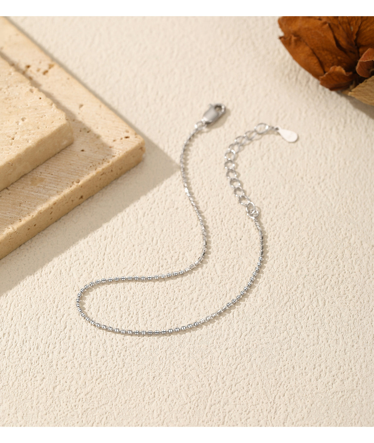 925 Sterling Silver Petite Bead Bracelet