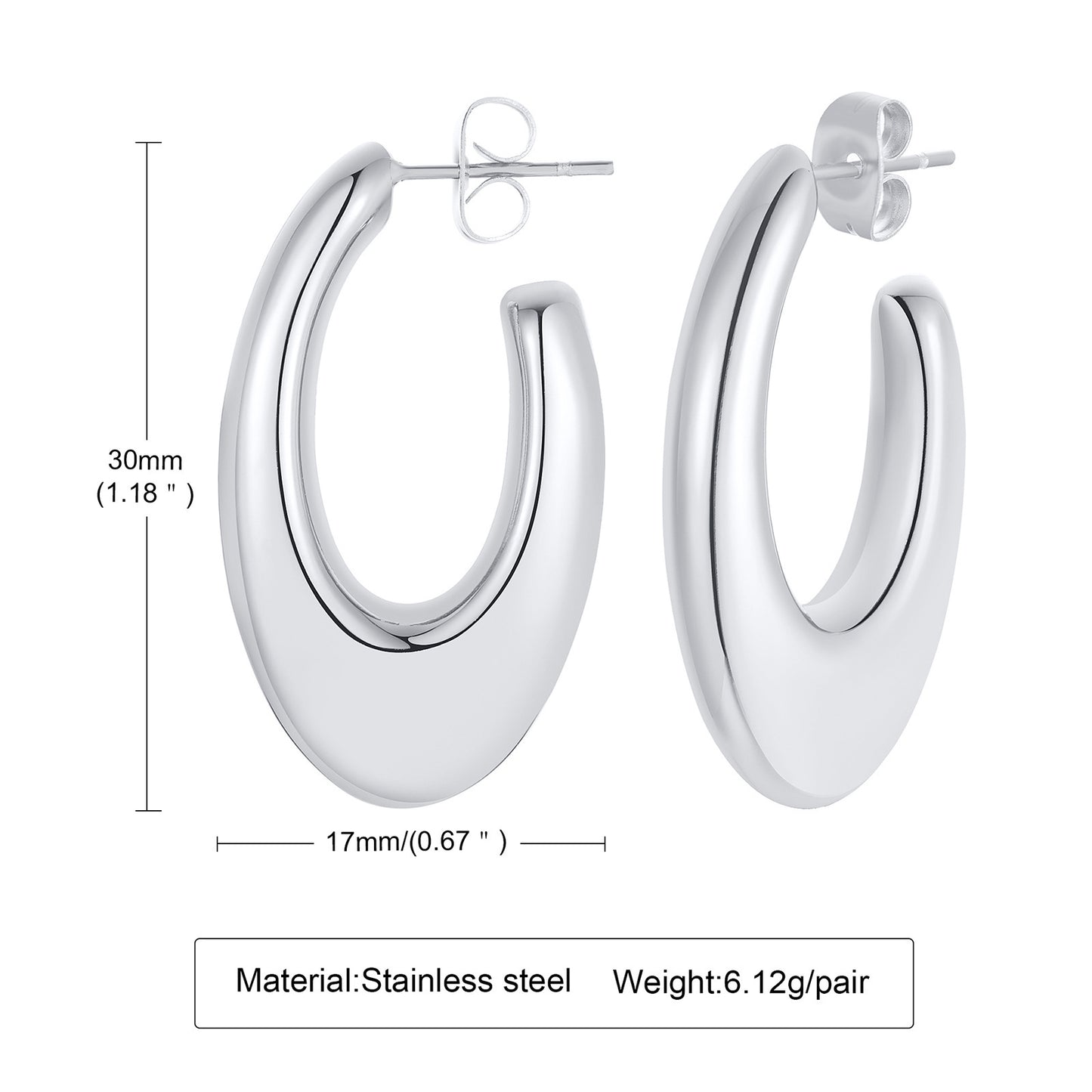 Stainless Steel Hollow Geometric Earrings Women's Gold Steel