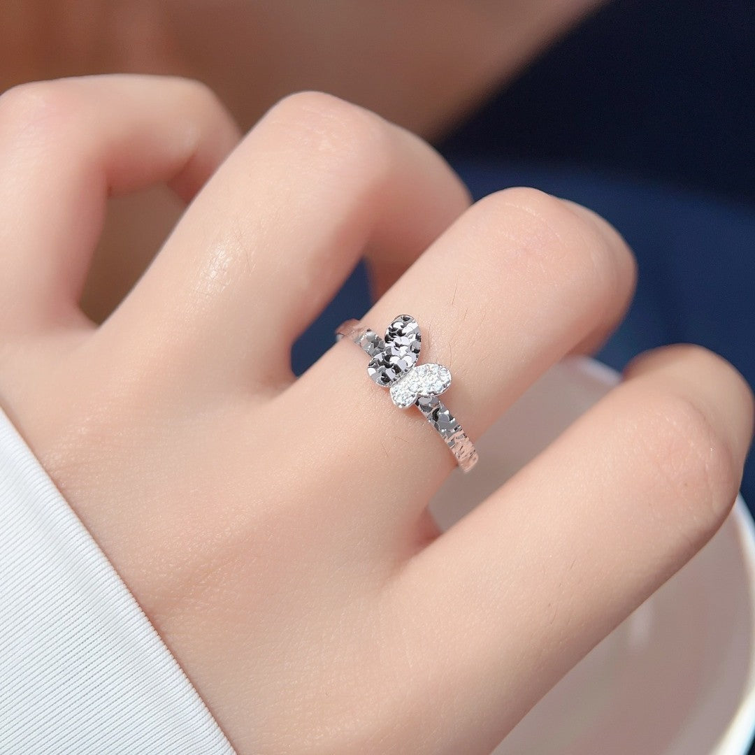 Butterfly Crushed S925 Sterling Silver Women's Ring