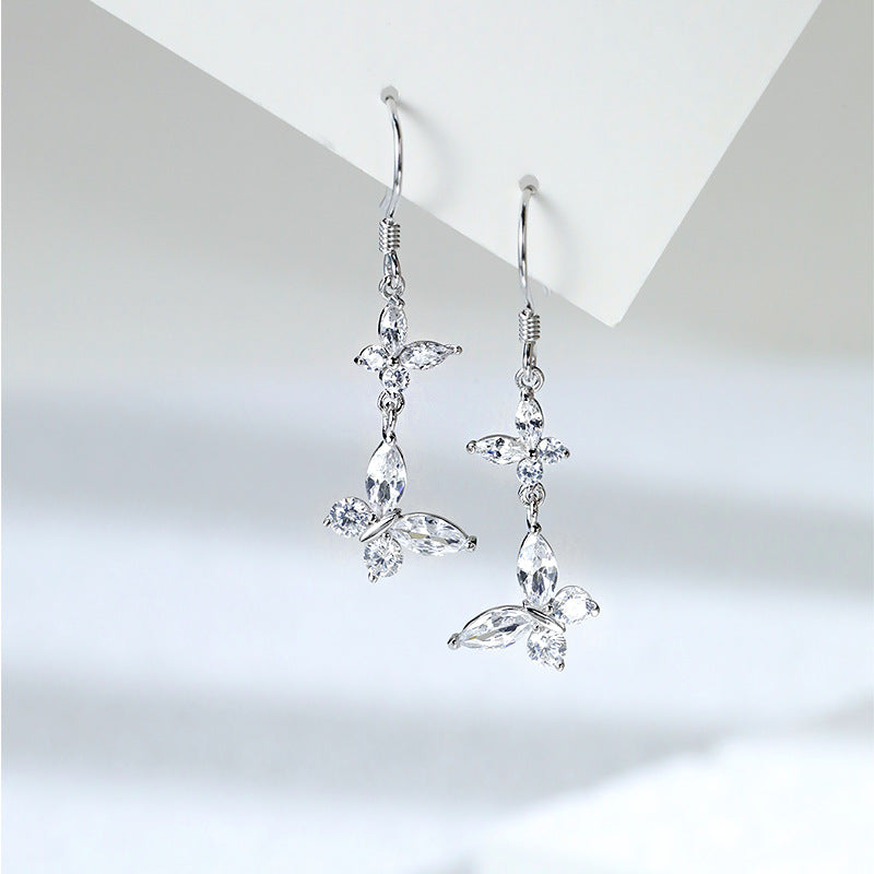 Butterfly Zirconium 925 Sterling Silver Earrings