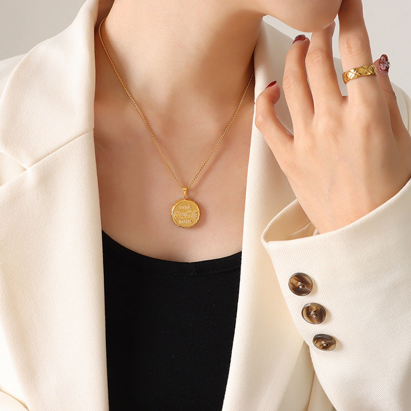 Hip-Hop Inspired Gold-Plated Titanium Steel Necklace