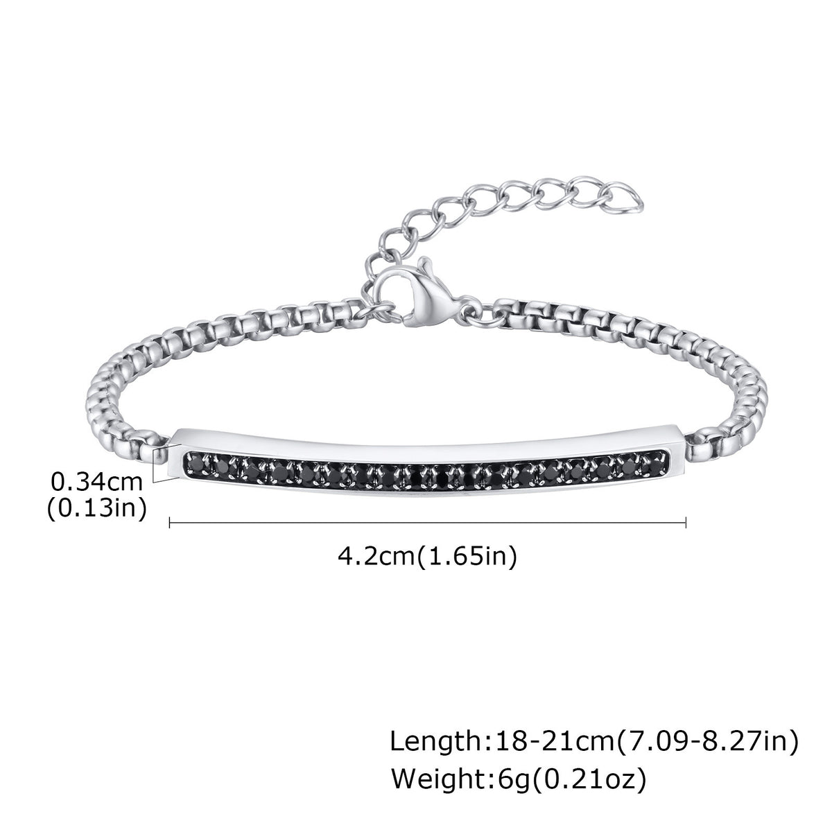Zircon Minimalist Stainless Steel Bracelet Unisex