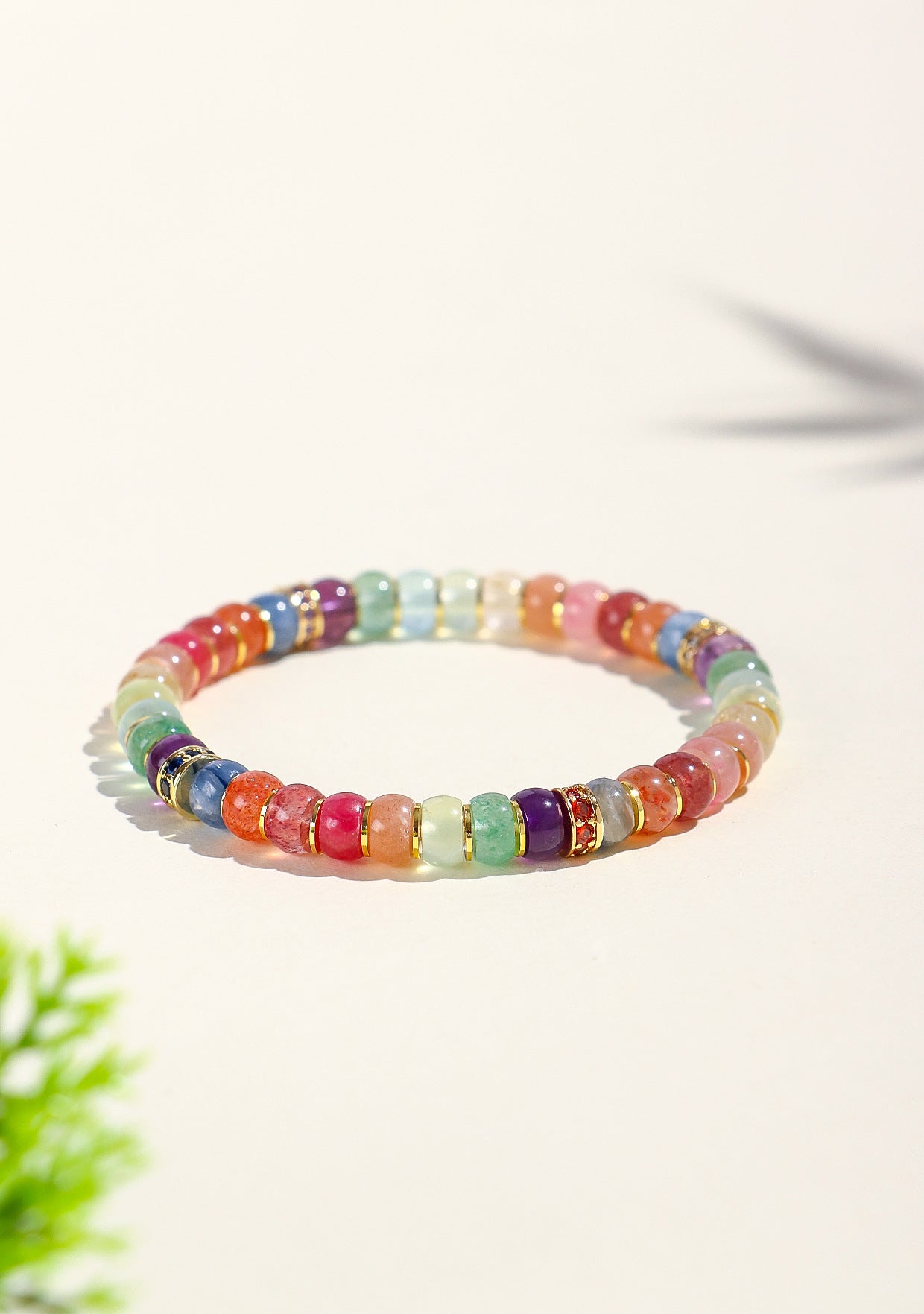 Planderful Fortune's Favor Beaded Bracelet – Natural Crystal Amethyst and Aquamarine