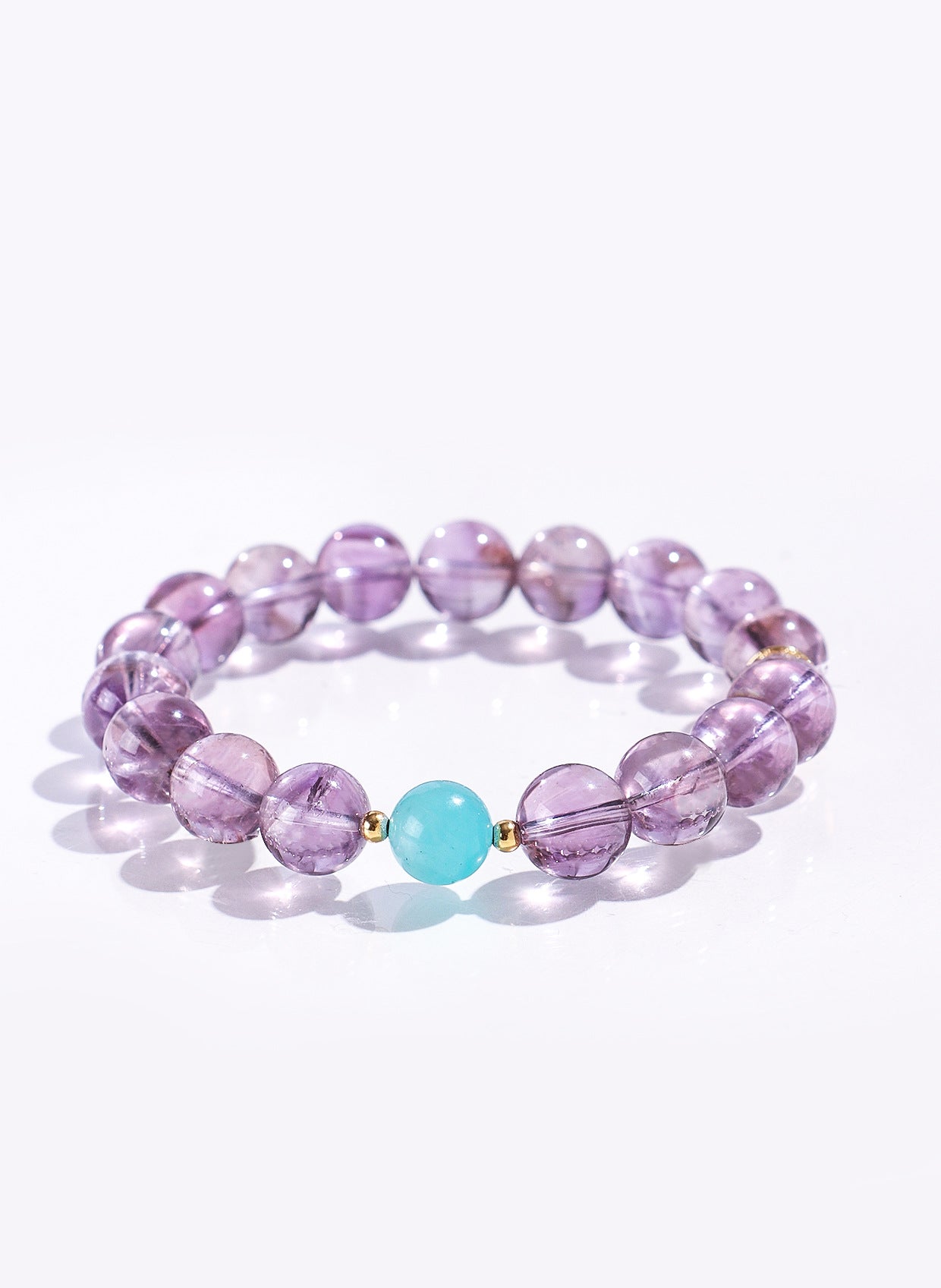Planderful Fortune's Favor 10Mm Natural Bolivian Amethyst Beaded Bracelet – Premium Quality Natural Gemstone
