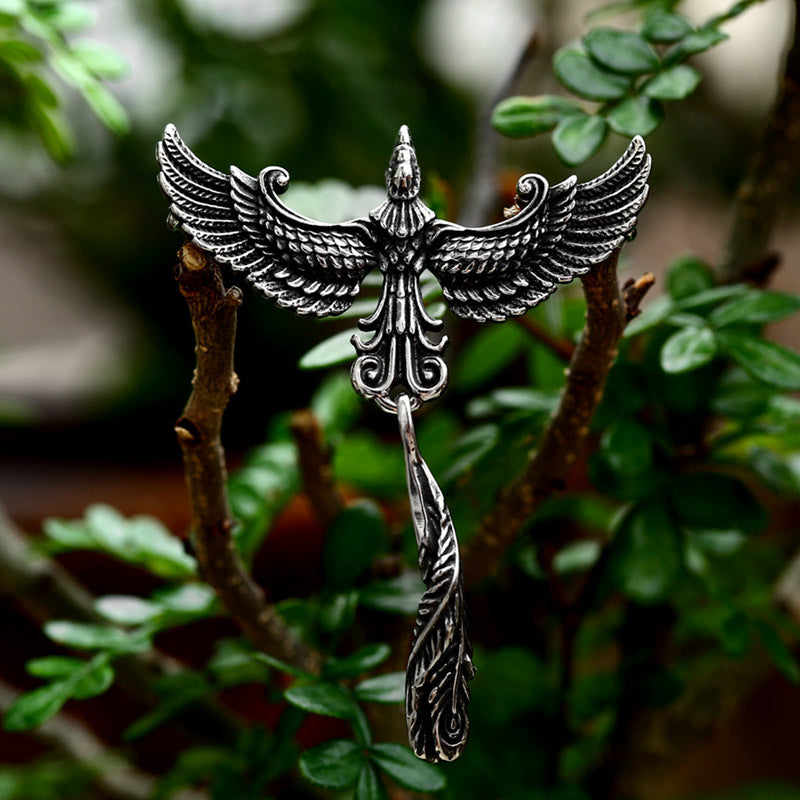 Titanium Steel Retro Personalized Animal Pendant for Men - Wholesale Cross-Border Stainless Steel Phoenix Jewelry by Planderful