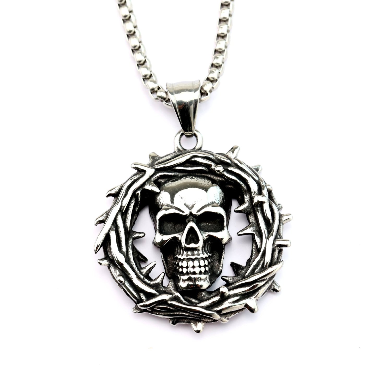 Single Sided Skull Pendant For Men Retro Stainless Steel By Planderful Shop Durable Punk Necklace
