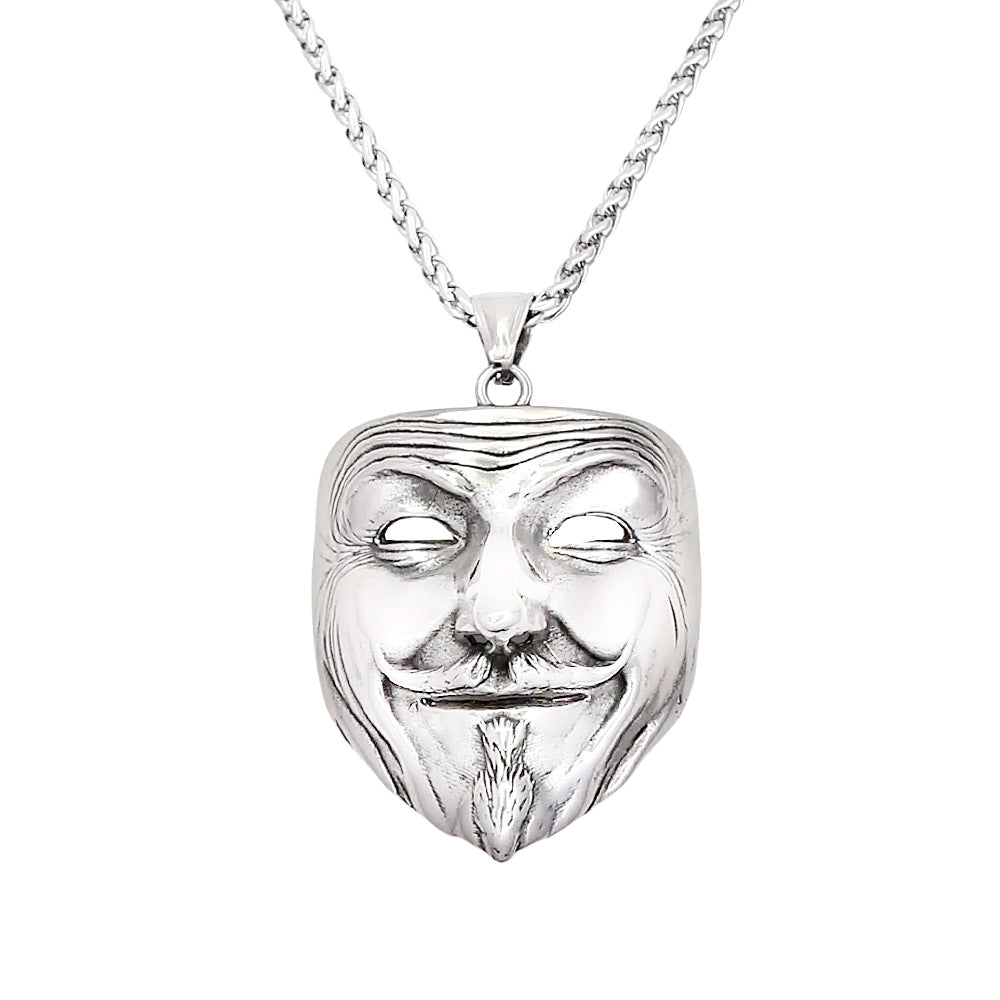 Punk Mask Stainless Steel Men's Pendant Necklace