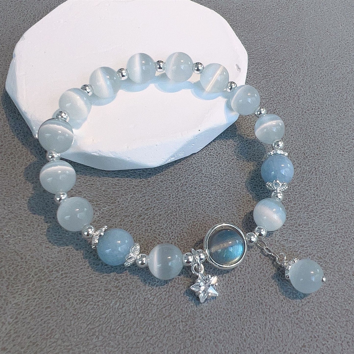 Fortune's Favor Sterling Silver Crystal and Opal Women's Bracelet