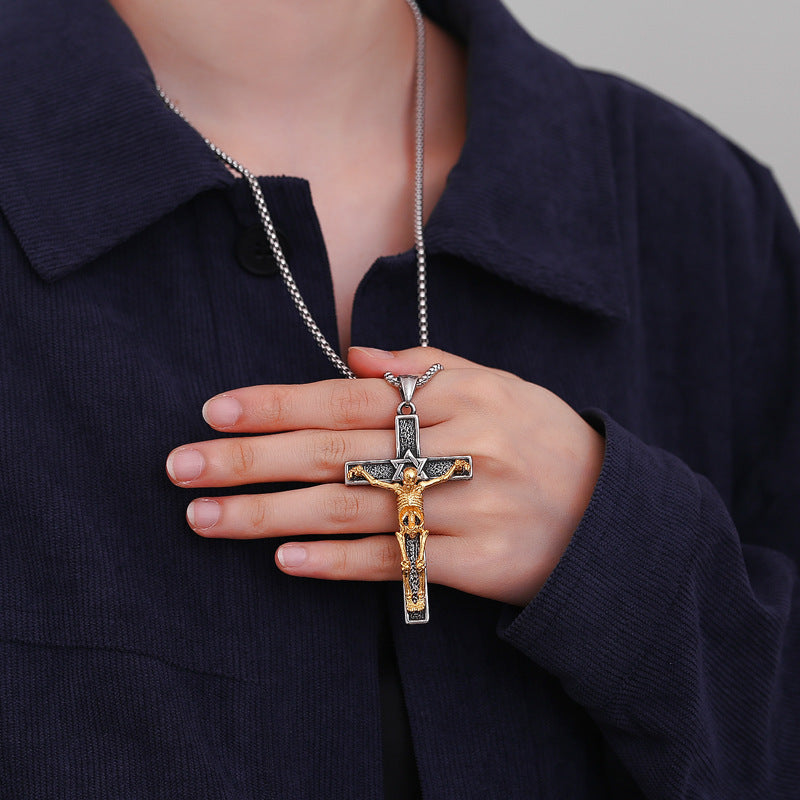 Steel Necklace – Statement Cross Necklace