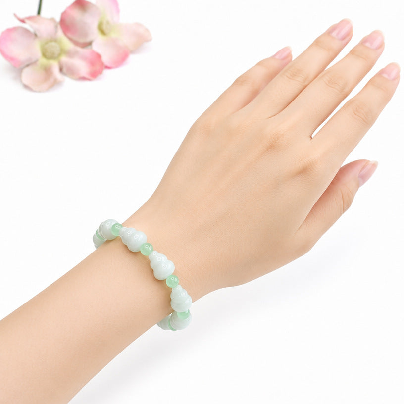 Jadeite Gourd 10*12 mm Beaded Bracelet