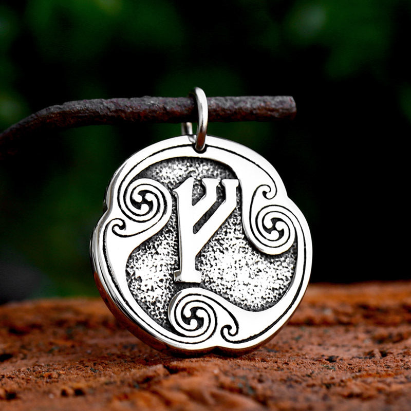 Viking-Inspired Titanium Steel Pendant for Men - Retro European and American Design, Wholesale Stainless Steel Jewelry