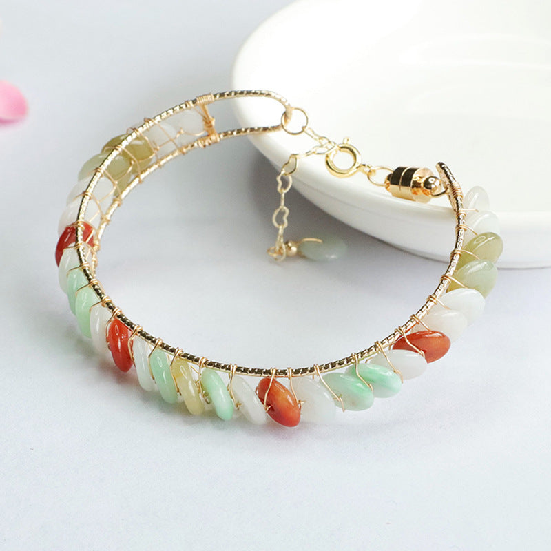 Jadeite Peace Buckle 8 mm Bracelet