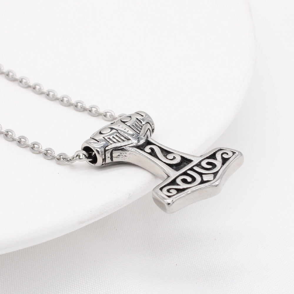 Titanium Steel Pendant Unisex Viking Retro Design For Protection Statement Planderful