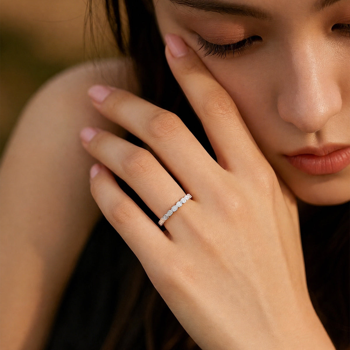 Minimalist Happy S925 Sterling Silver Women's Ring