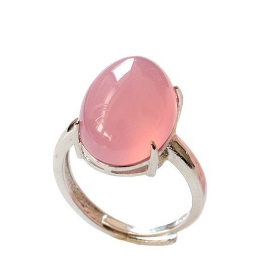 Pink Chalcedony Oval Ring